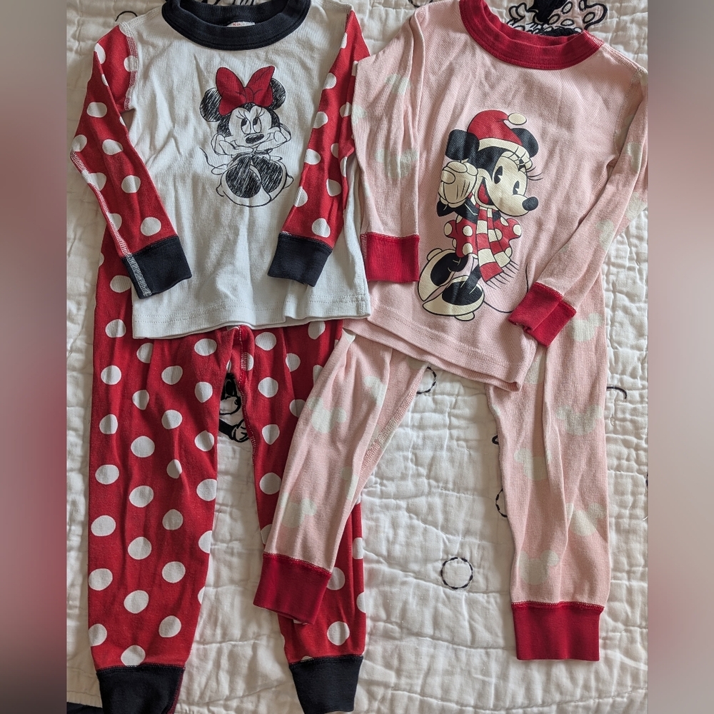 Two Sets Of Hanna Andersson Minnie Mouse Kids Pajamas - 3T